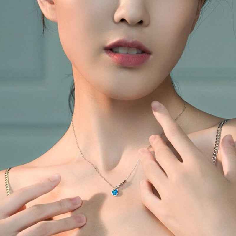 glacial pools heart pendant