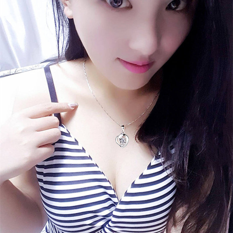 silver heart diamond pendant us