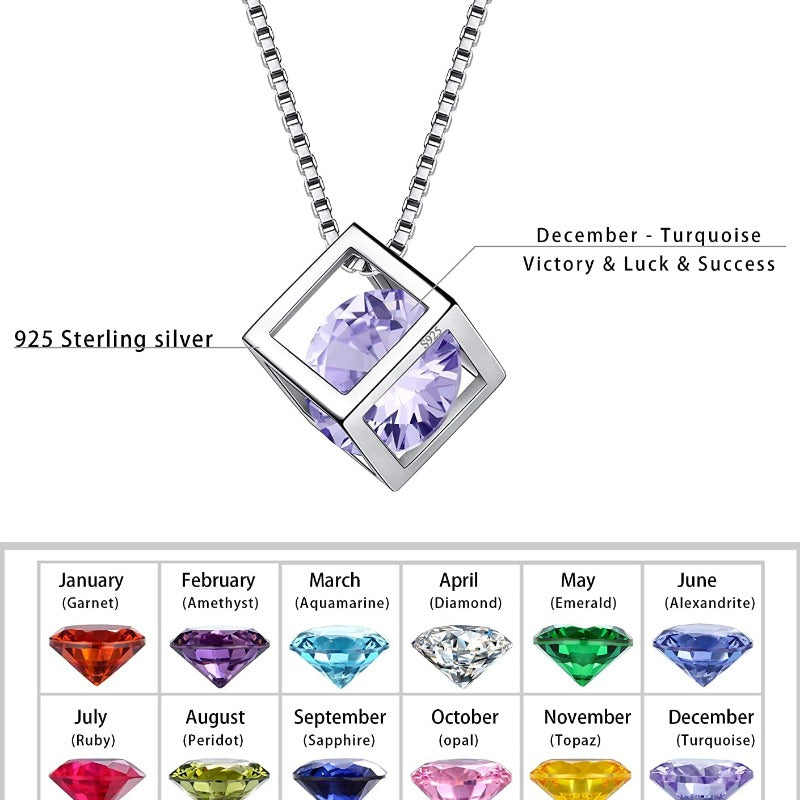 cube crystal necklace for women
