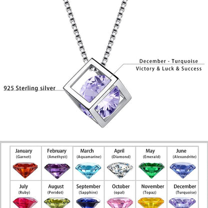 cube crystal necklace for women