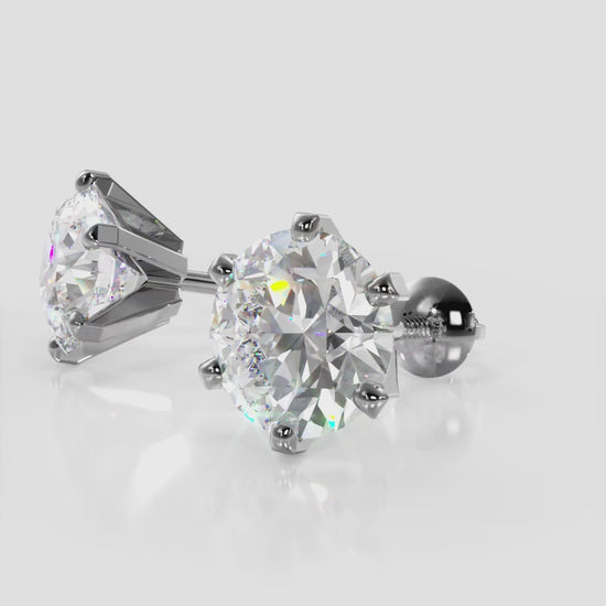 	 6 prong diamond stud earrings