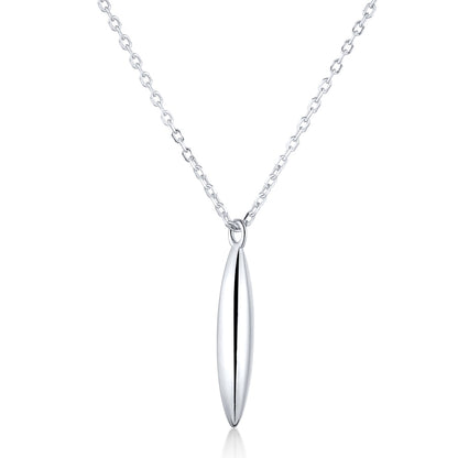 feather lucite pendant silver