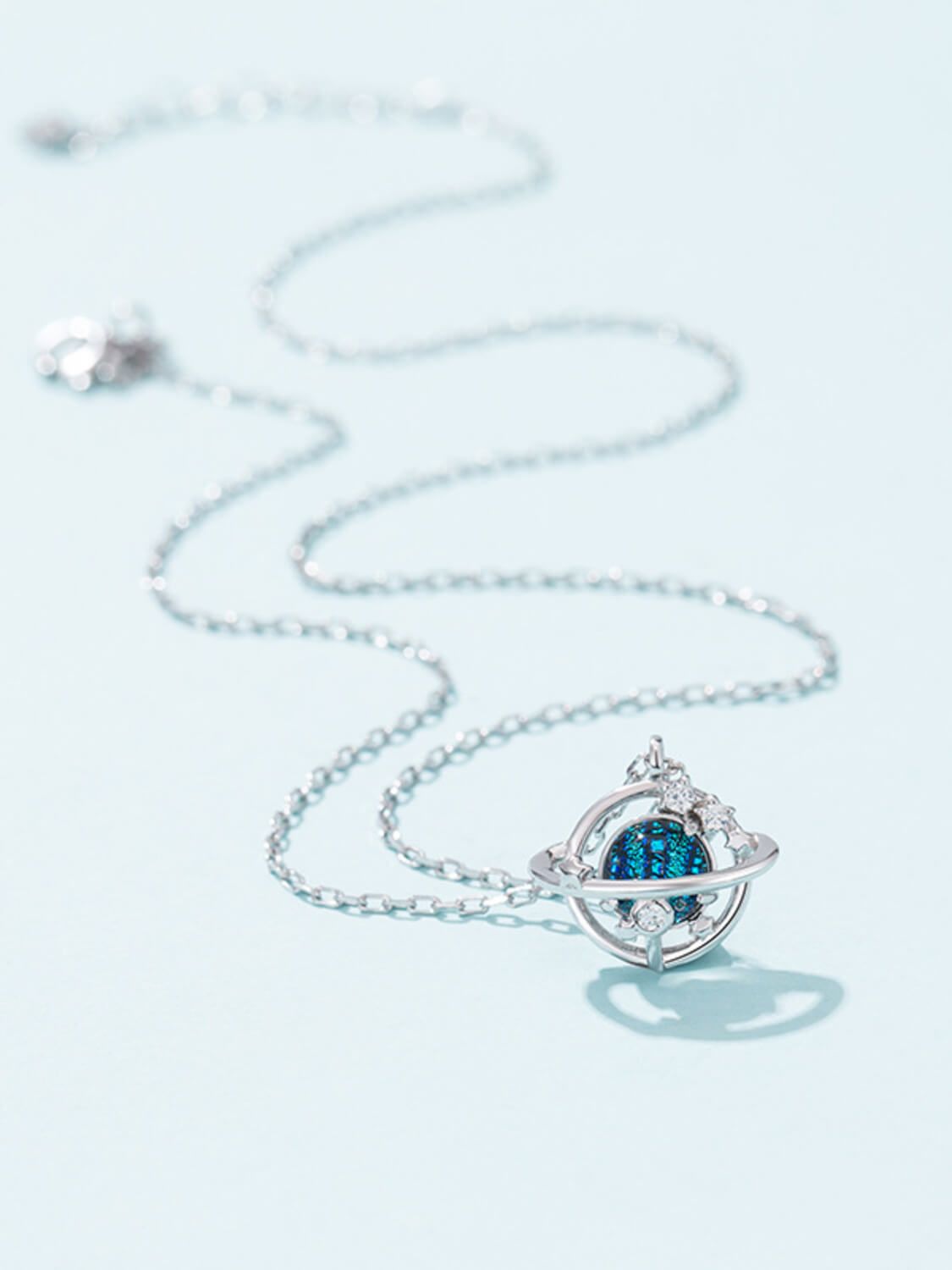 planet necklace silver