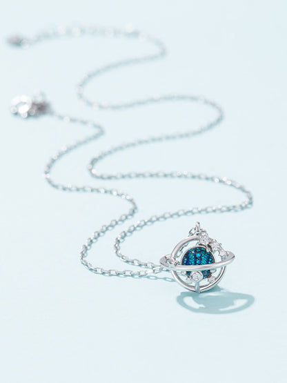 planet necklace silver