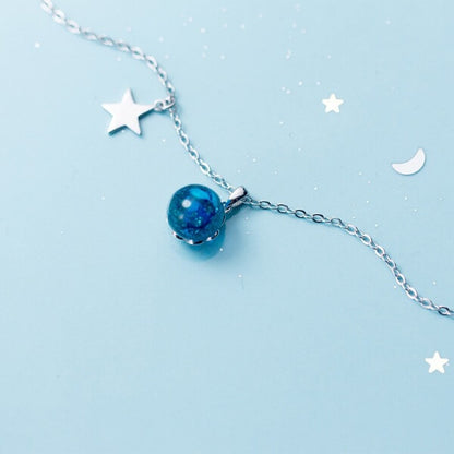 solar system glass necklace