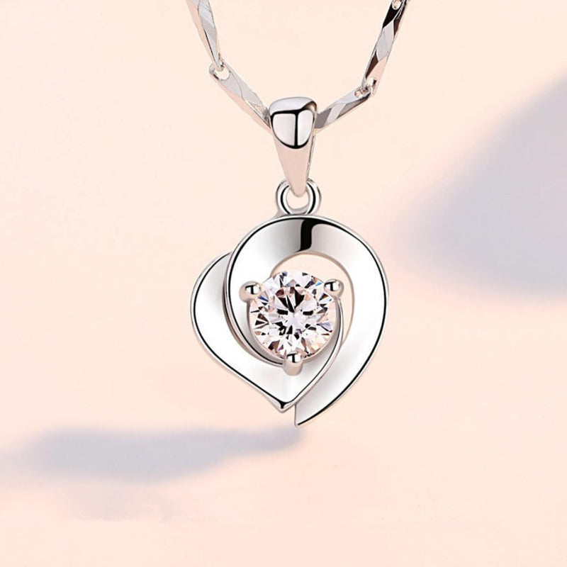 silver heart diamond pendant usa