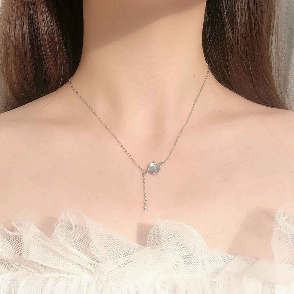 moonstone planet necklace