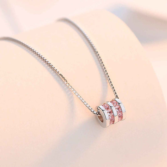 pink cylinder necklace