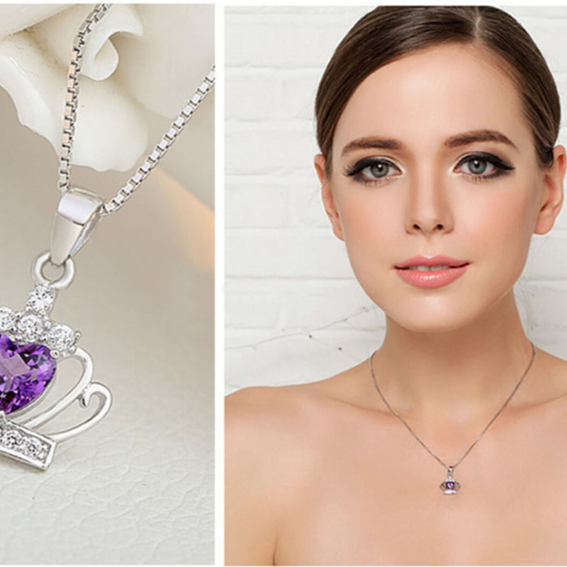fashion diamond crown necklace