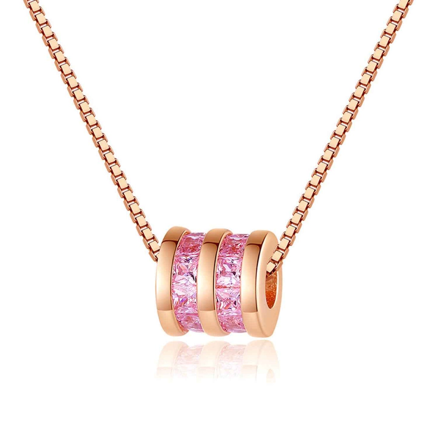pink cylinder necklace