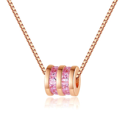 pink cylinder necklace