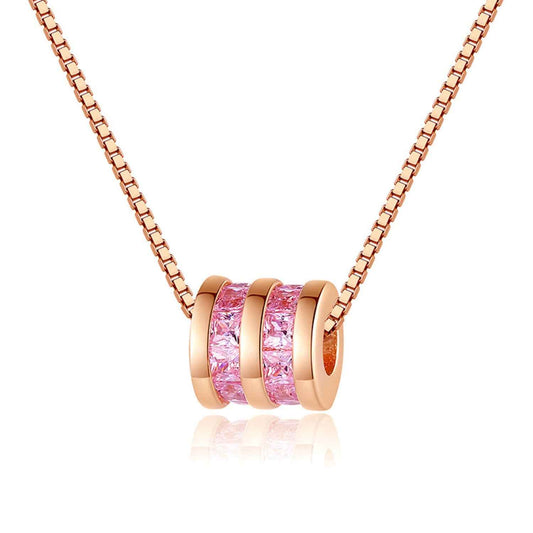 pink cylinder necklace