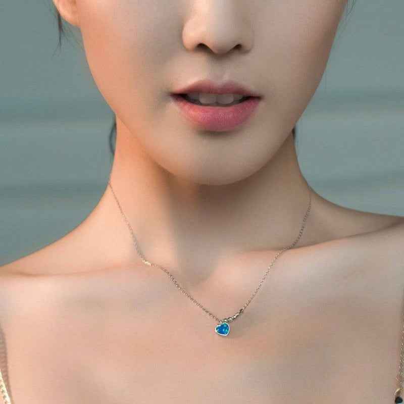 glacial pools heart pendant