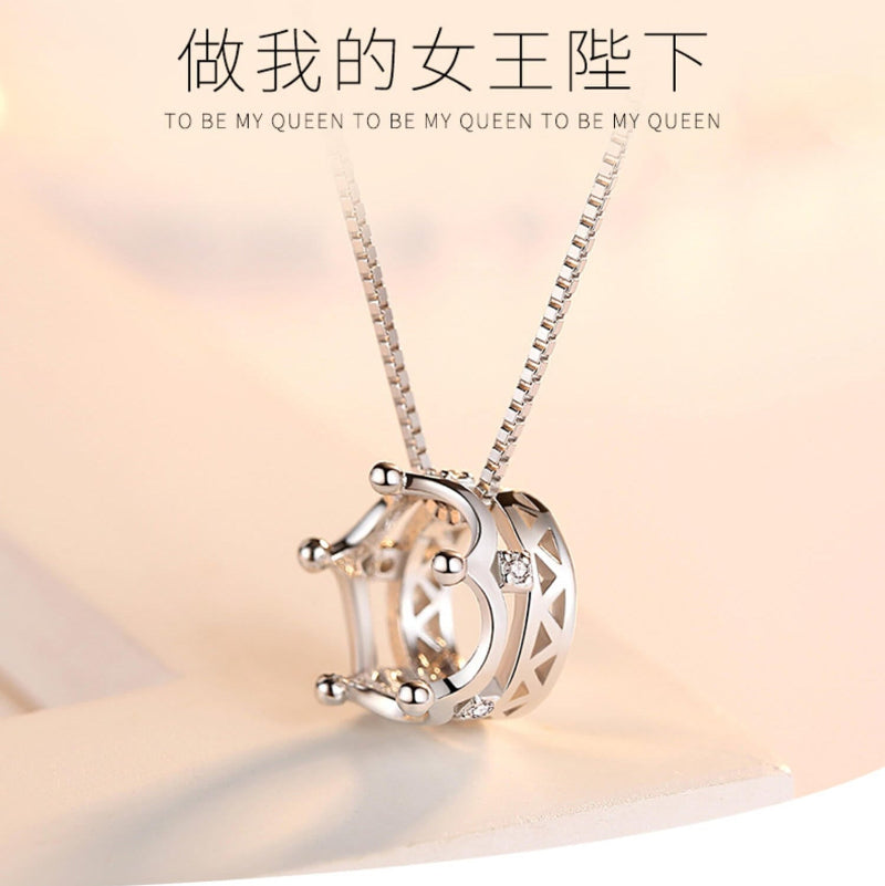 sterling silver crown pendant necklace queen