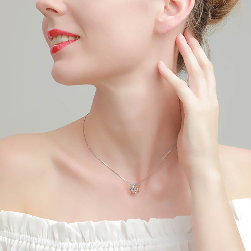 sterling silver crown pendant necklace for woman