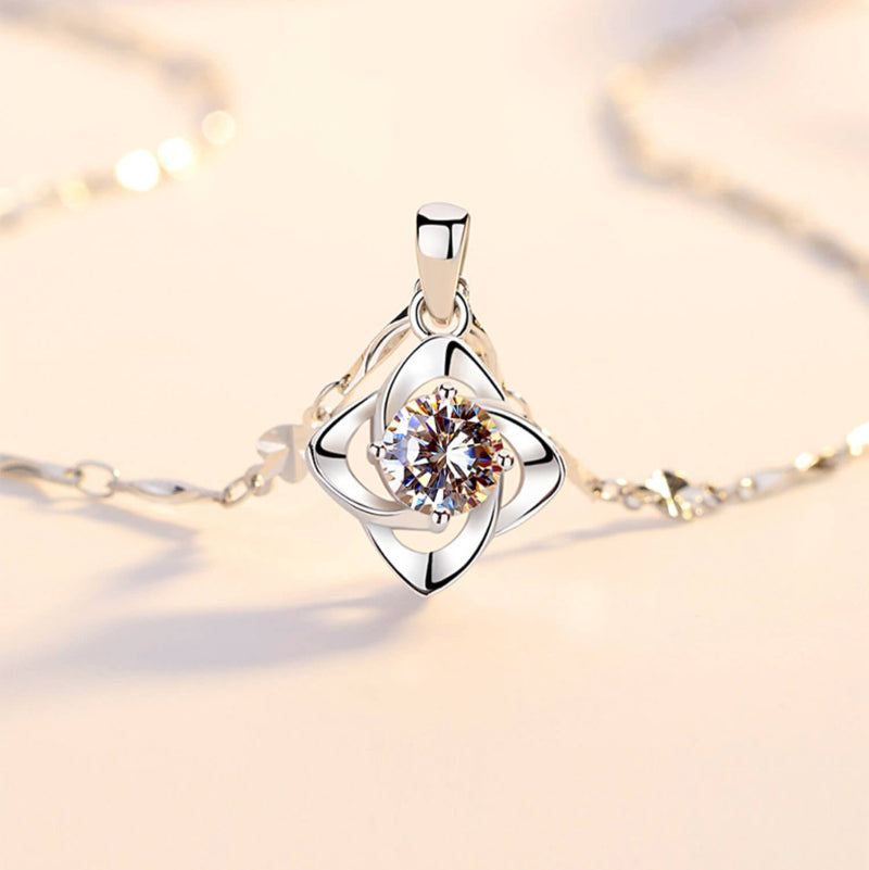 solitaire clover necklace amazon