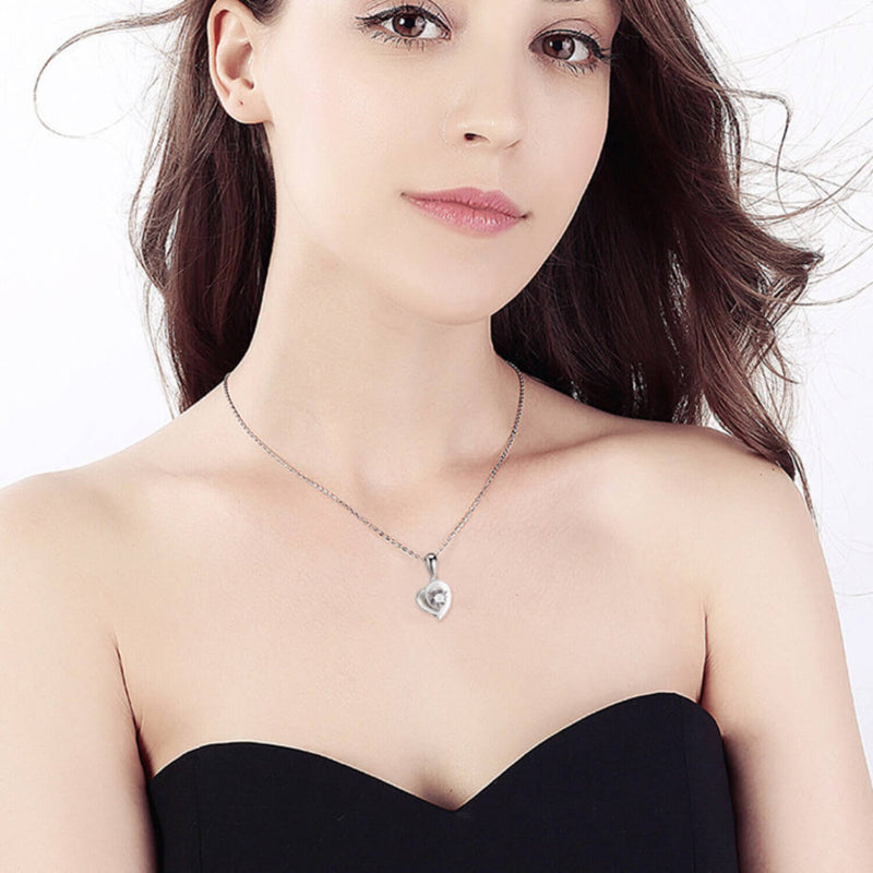 silver heart diamond pendant wholesale