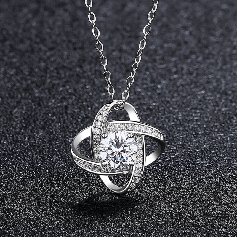 zirconia clover necklace s925