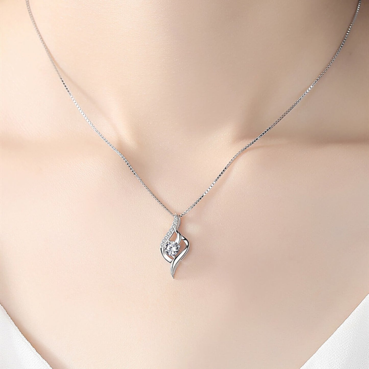 diamond necklace sterling silver