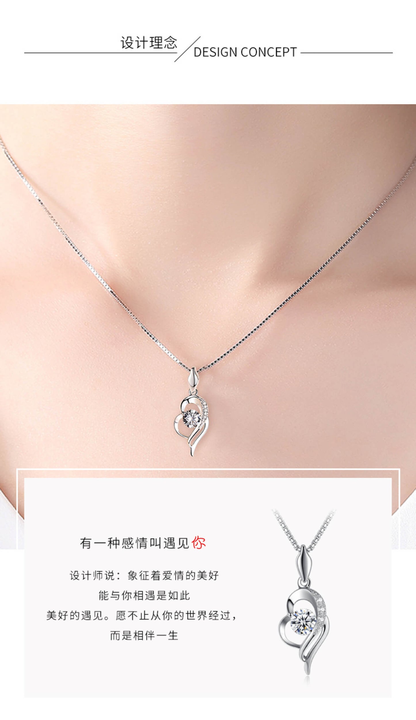 diamond heart necklace silver