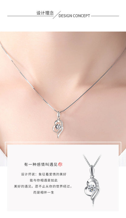 diamond heart necklace?silver