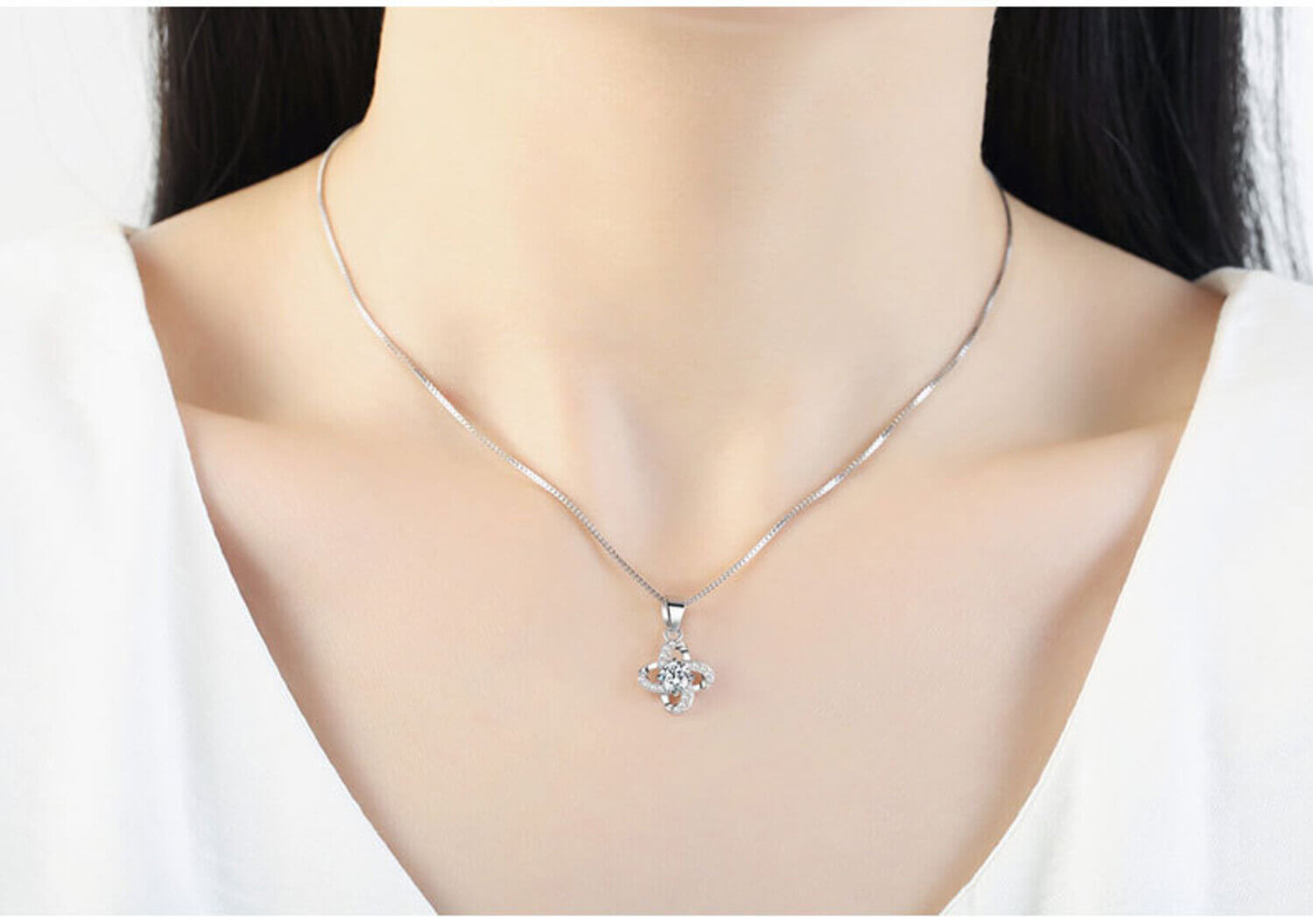 diamond clover necklace amazon