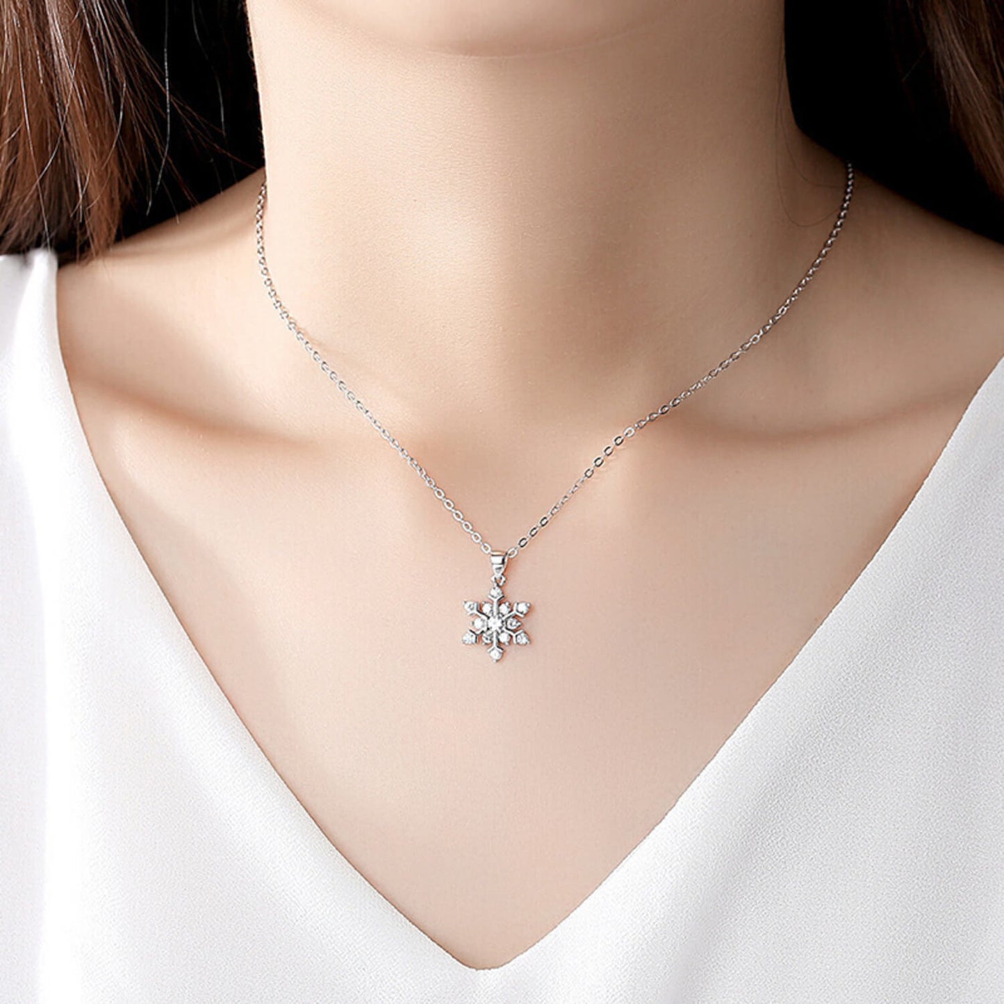 crystal snowflake pendant necklace
