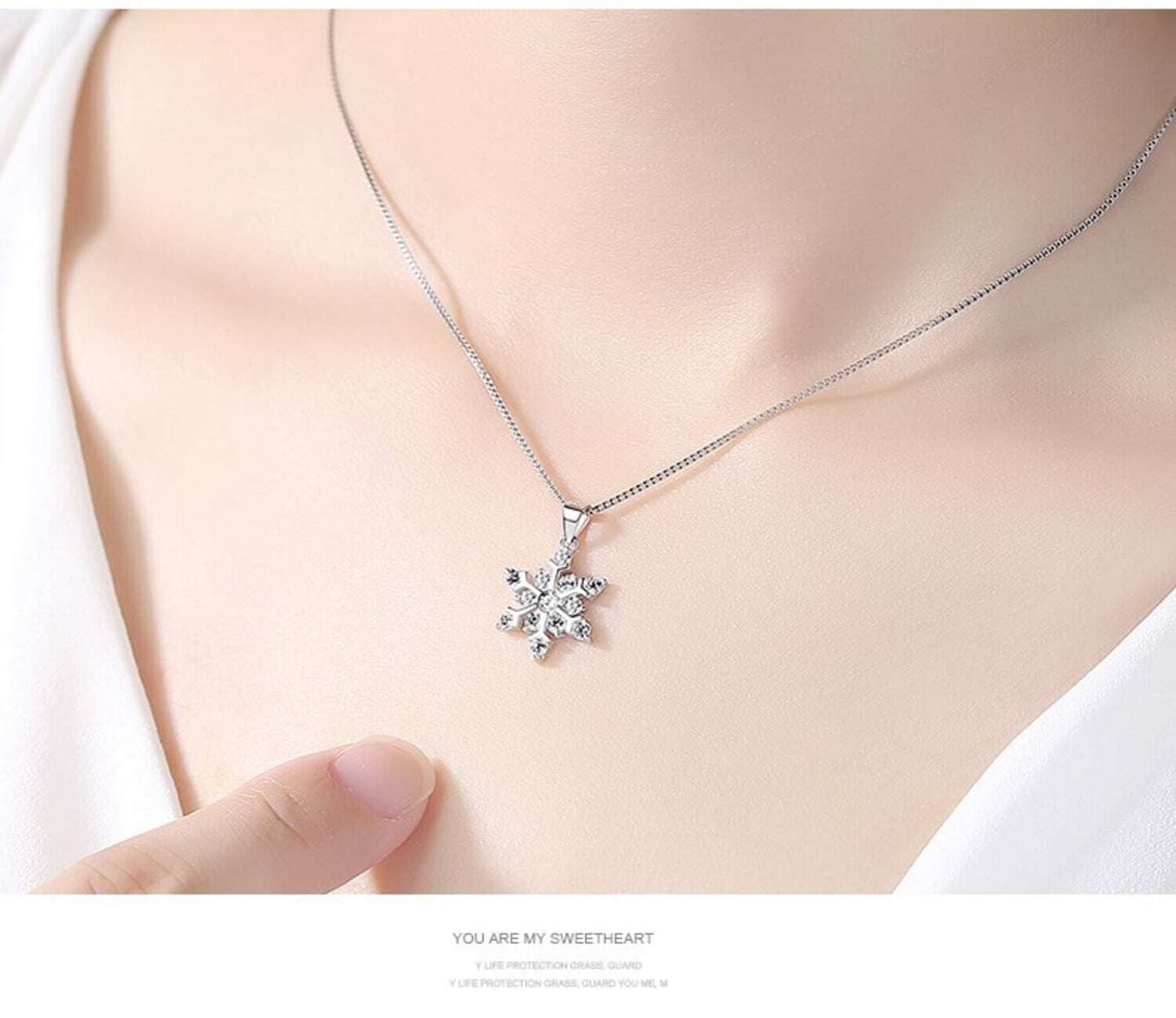 diamond snowflake pendant necklace silver