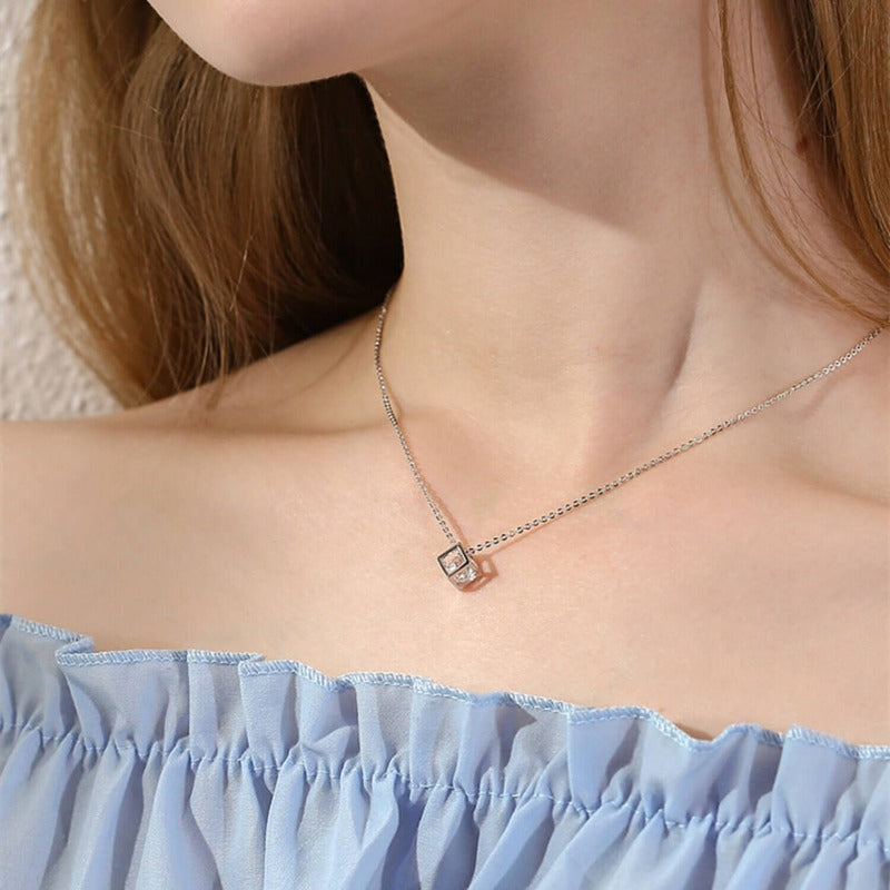 swarovski cube necklace