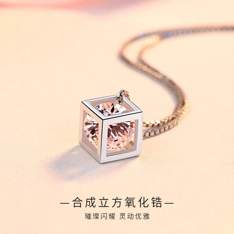 3d cube necklace 
