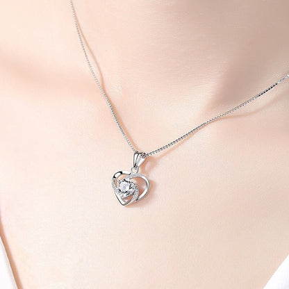 heart pendant silver necklace