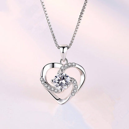 heart pendant silver white gold