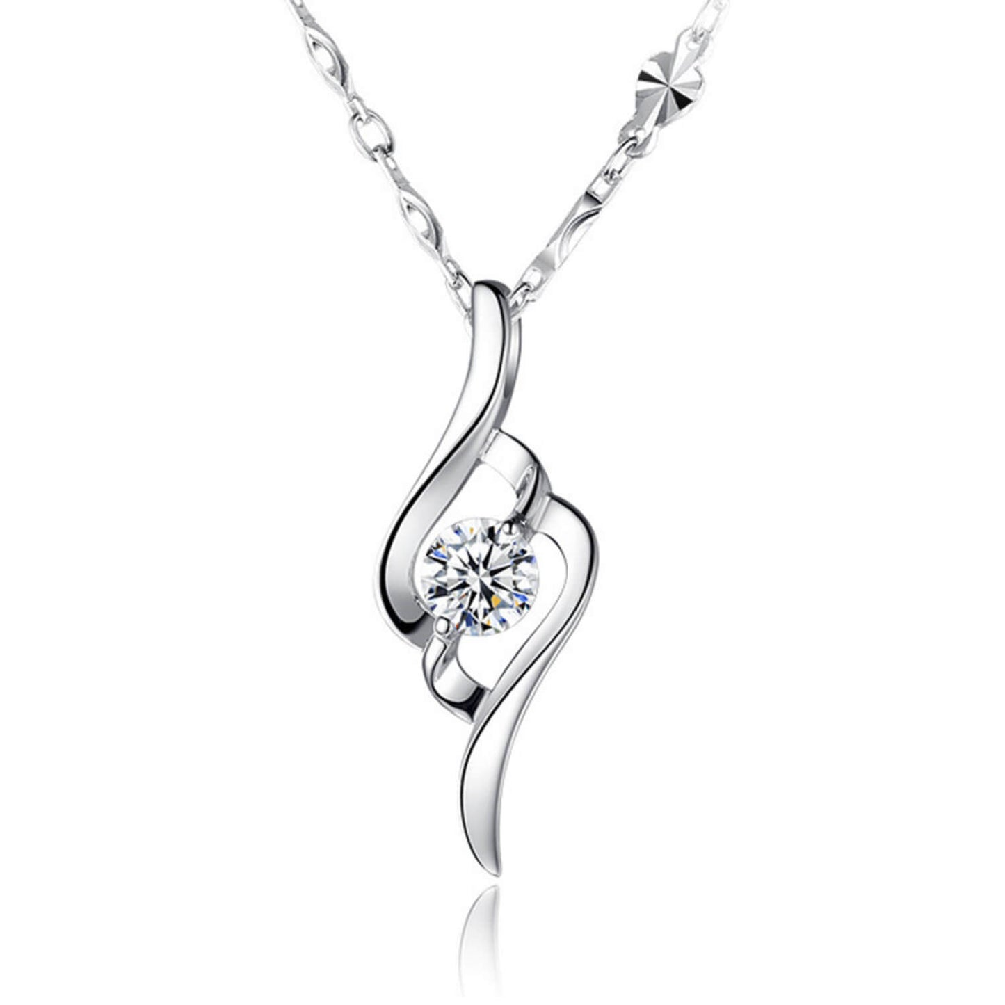 diamond solitaire pendant white gold