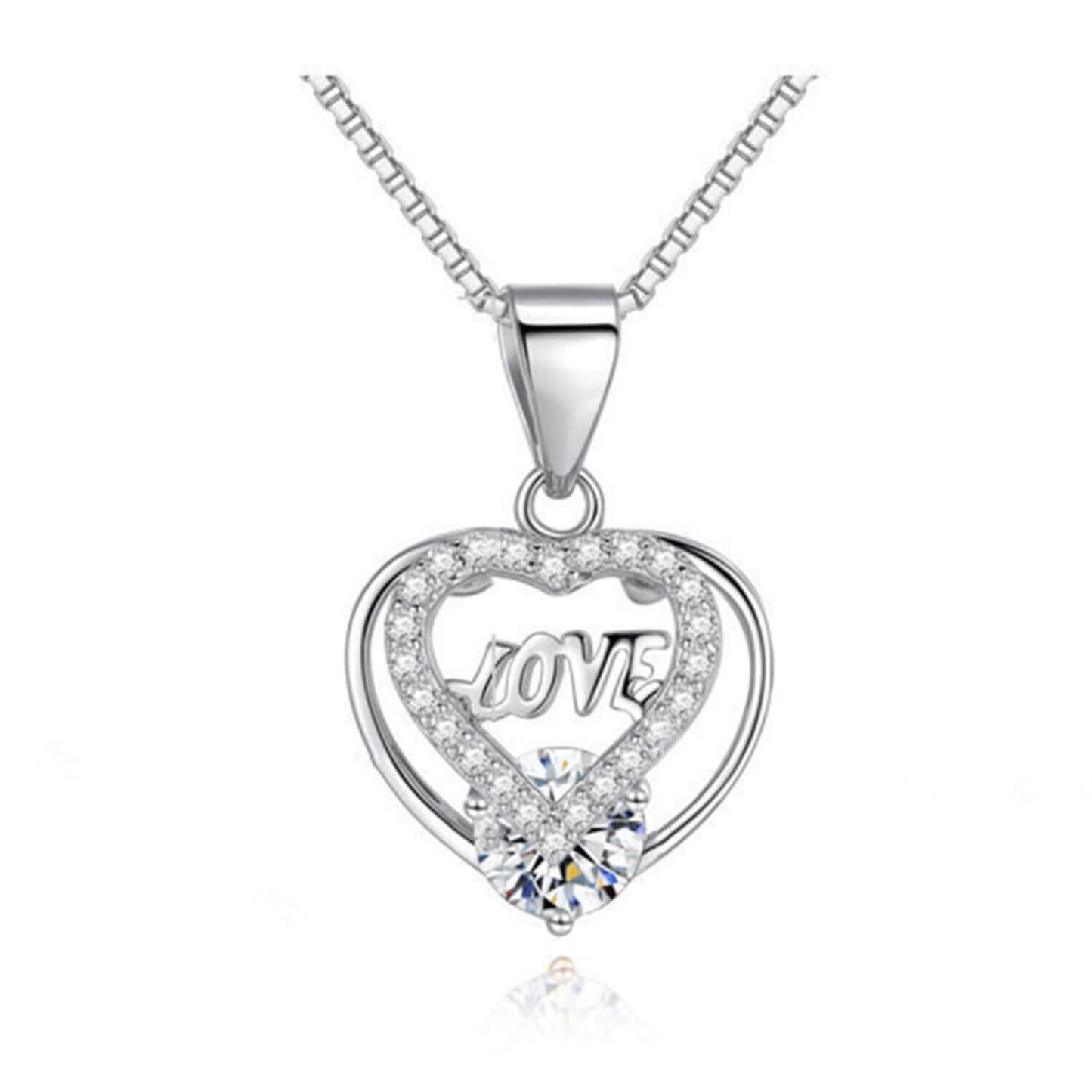 silver love heart pendant