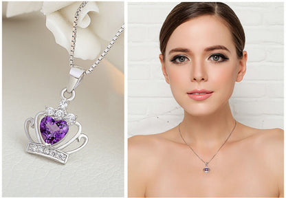 fashion diamond crown necklace