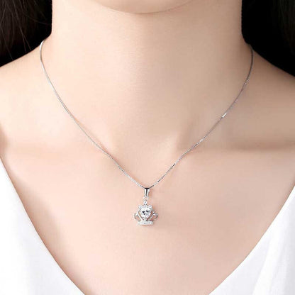 fine diamond crown necklace